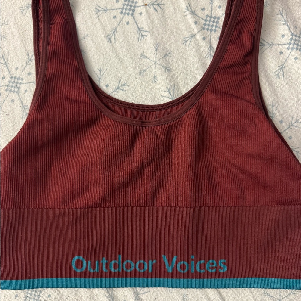 Outdoor Voices Burgundy Sports Bra